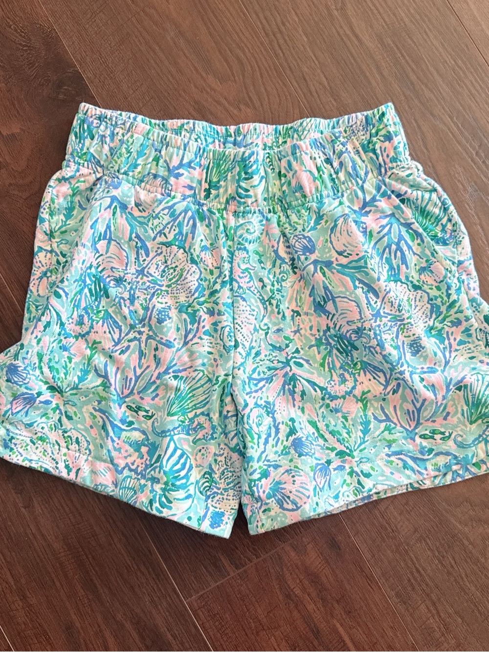 Lilly Pulitzer Seafoam, Blue & Pink High-Waist Floral Shorts